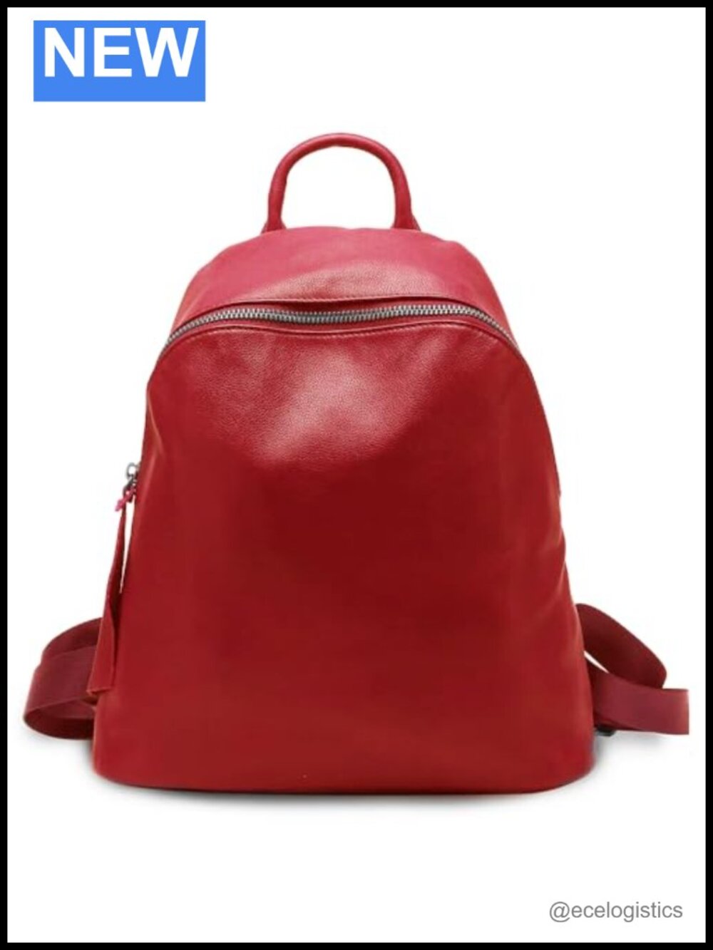 Genuine Leather Casual Backpack for Women Office Bag with Adjustable Shoulder